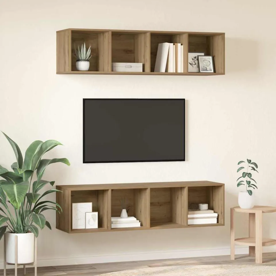 vidaXL Tv-meubelset 2 st 37 x 37 x 142,5 cm Artisan Eiken, foto 4