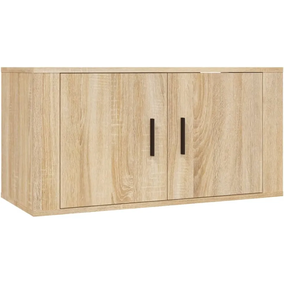 vidaXL 3-delige Tv-meubelset bewerkt hout sonoma eikenkleurig Bruin