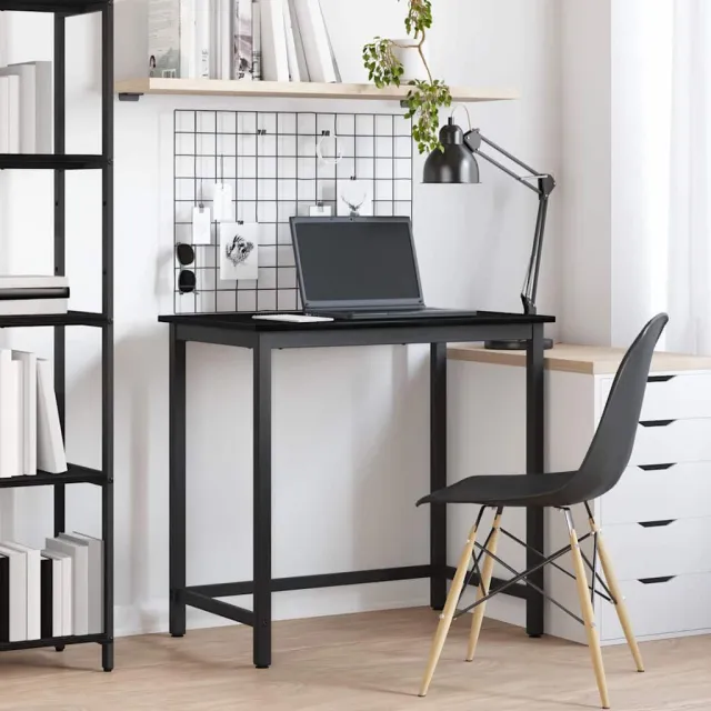vidaXL Tafel Zwart Eiken 100 x 50 x 76,5 cm Engineered hout en staal