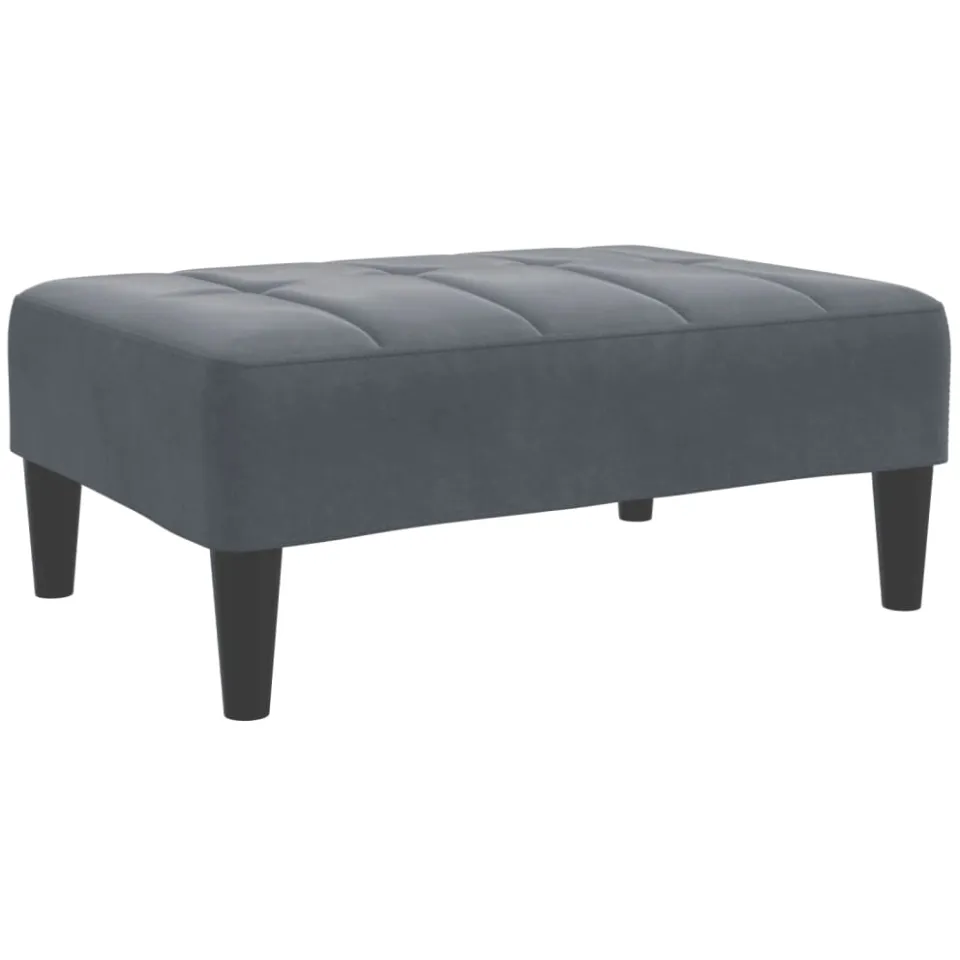 vidaXL Voetenbank 77x55x31 cm fluweel donkergrijs grijs