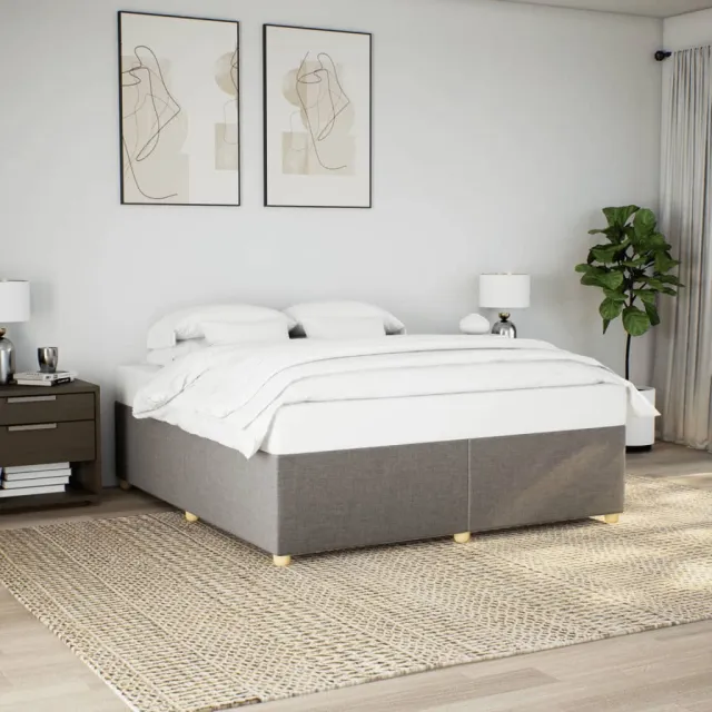 vidaXL Bedframe zonder matras stof taupe 180x200 cm