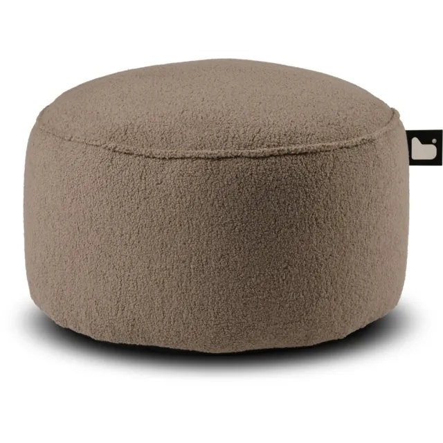 Extreme Lounging b-poufe teddy - poef rond - voor binnen - zacht & comfortabel - 60x40cm - mink bruin