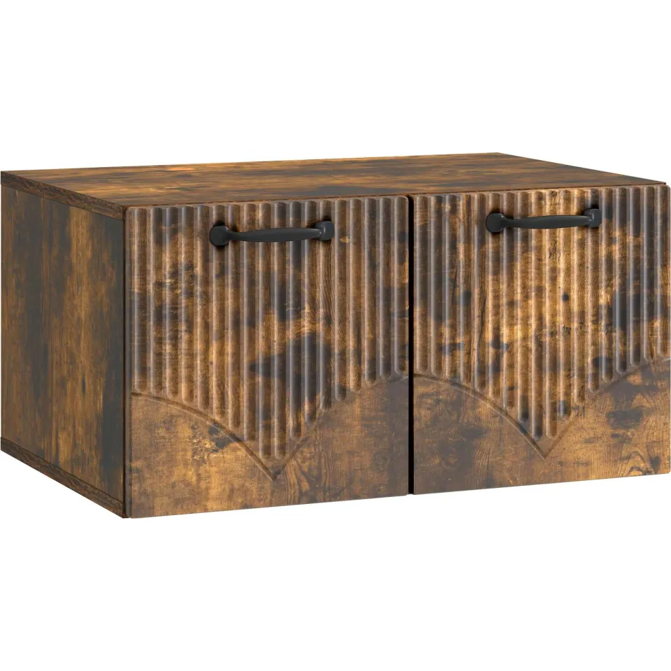 vidaXL Wandbeugel TV-kast Gerookt eiken 59,5 x 41 x 30 cm Bewerkt hout, foto 3