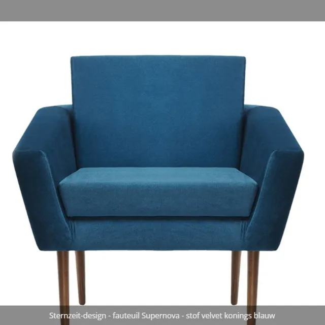 Sternzeit-design Sternzeit Design - Fauteuil 'Supernova' - Velours/velvet - Koningsblauw - 74bx72dx77h cm