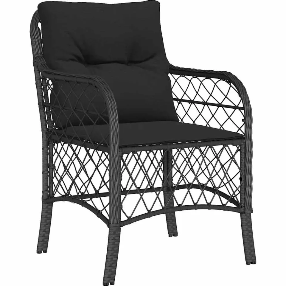 vidaXL 9-delige Tuinset poly rattan zwart