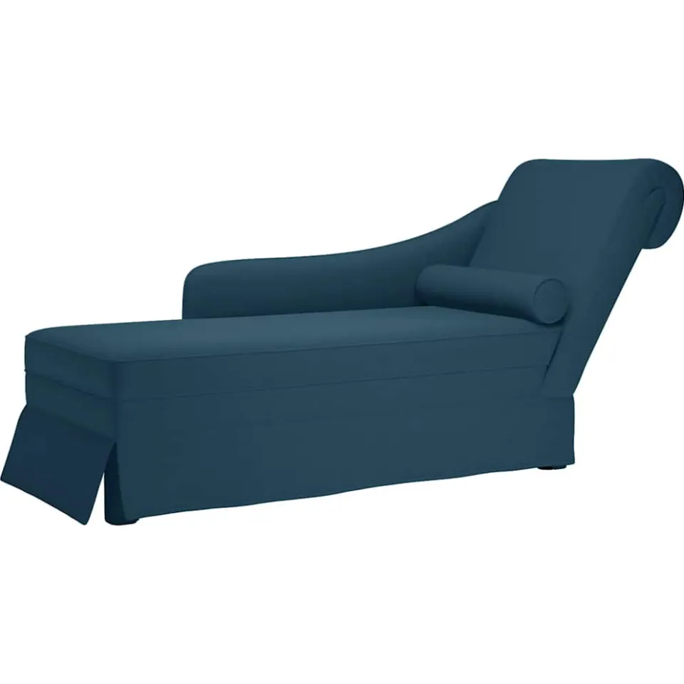 vidaXL Chaise longue met bolster en rechterarmleuning fluweel blauw