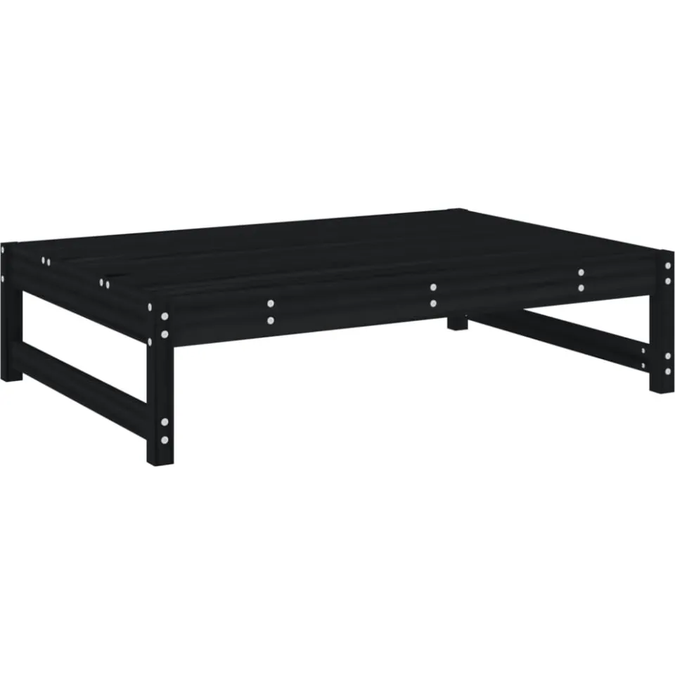 vidaXL 4-delige Loungeset massief grenenhout zwart, foto 4