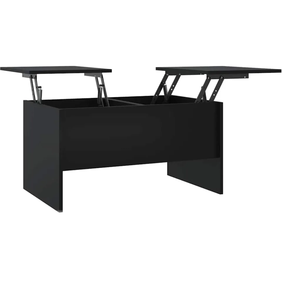vidaXL Salontafel 80x50x42,5 cm bewerkt hout zwart