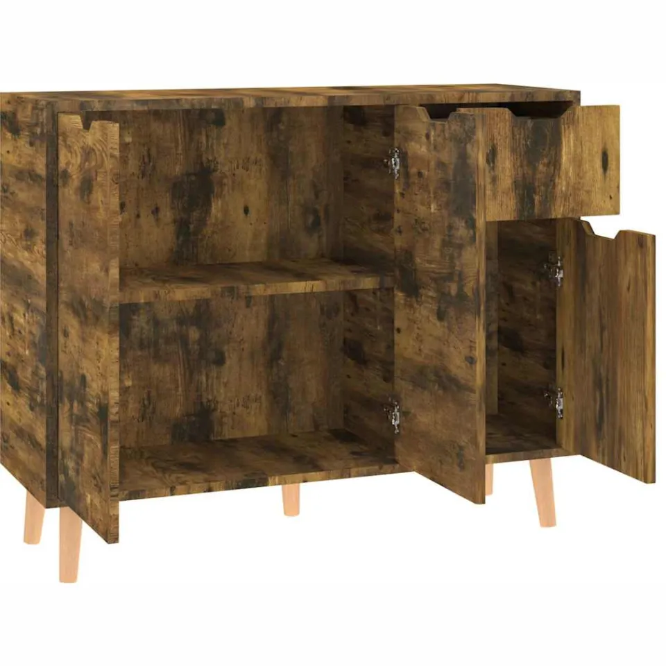 vidaXL Dressoir 90x30x72 cm bewerkt hout gerookt eikenkleurig, foto 4
