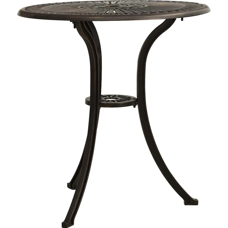 vidaXL Tuintafel 62x62x65 cm gietaluminium bronskleurig bruin, foto 2