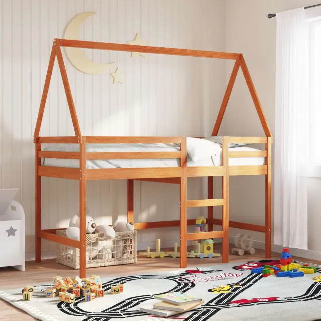 vidaXL Hoogslaper bedframe Waskleur Bruin 90 x 190 cm