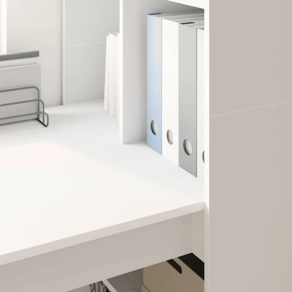 vidaXL Bureau Wit 122 x 67 x 145 cm Bewerkt hout, foto 3