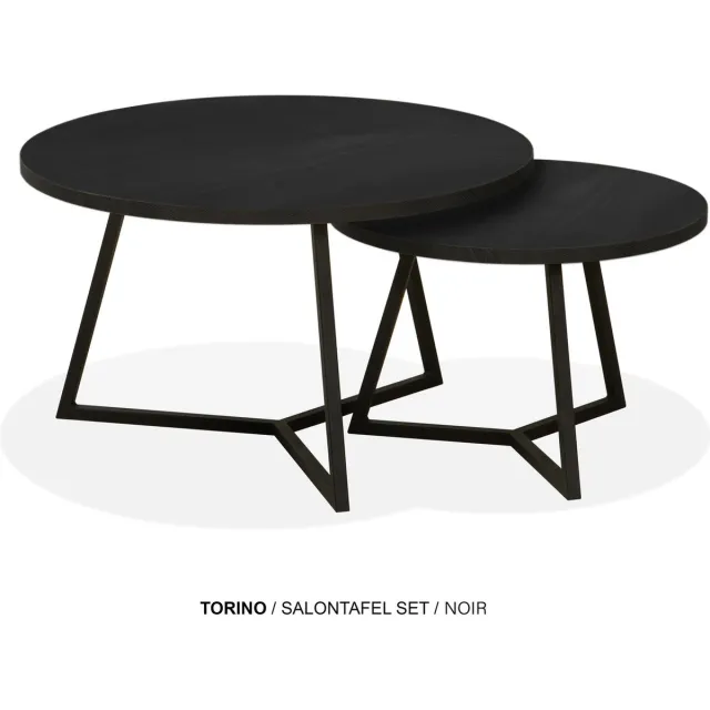 MX Sofa Maxfurn - Set ronde salontafels | Zeer krasvast | Kleur: Zwart
