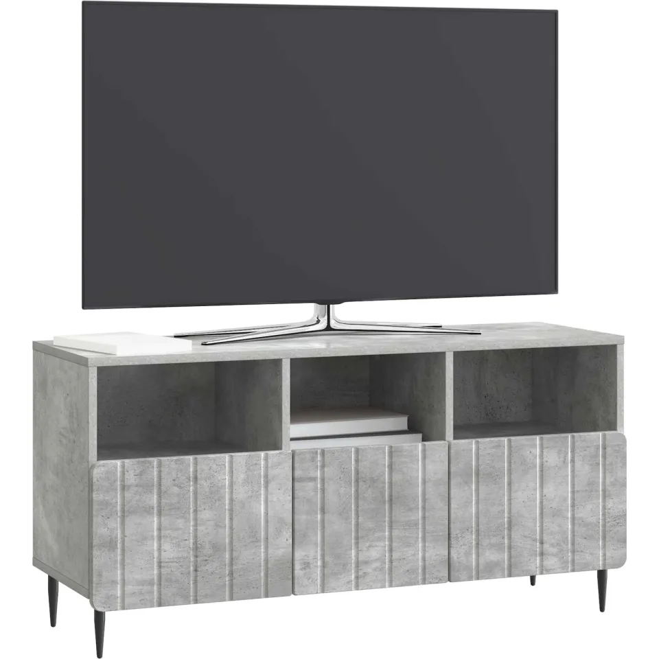 vidaXL TV-kast met lade Betongrijs 102 x 34,5 x 50 cm Bewerkt hout