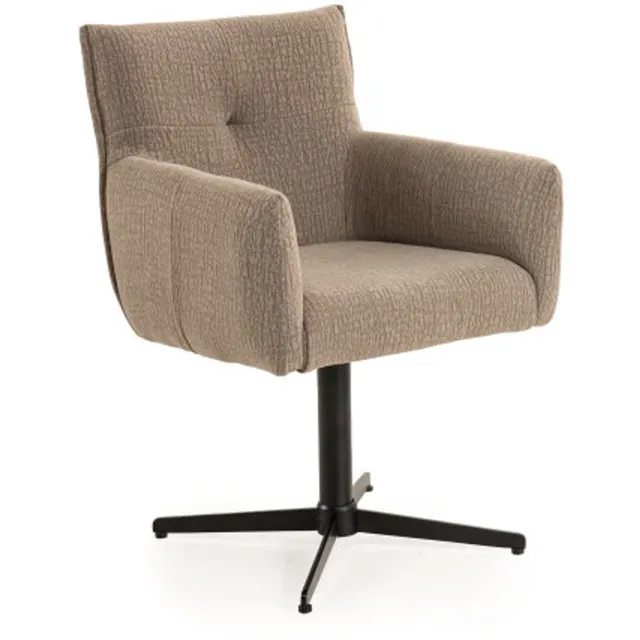 Moods Collection Eetkamerstoel Milano draaibaar Iras zwart - Energy liver 10 Taupe