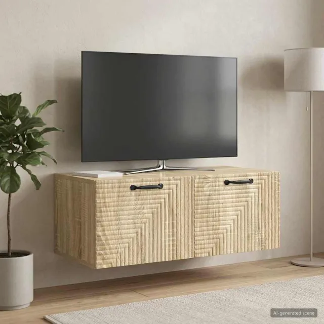 vidaXL Wandbeugel TV-kast Sonoma Eiken 78,5 x 41 x 30 cm Bewerkt hout Bruin