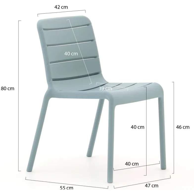 Forza Furniture Forza Narni dining tuinstoel stapelbaar blauw, foto 3