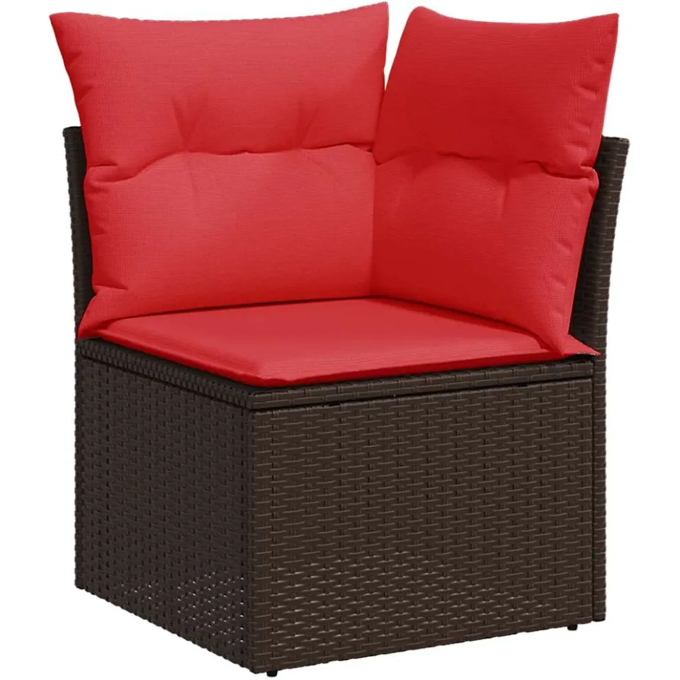 vidaXL 7-delige Loungeset met kussens poly rattan acacia bruin, foto 4