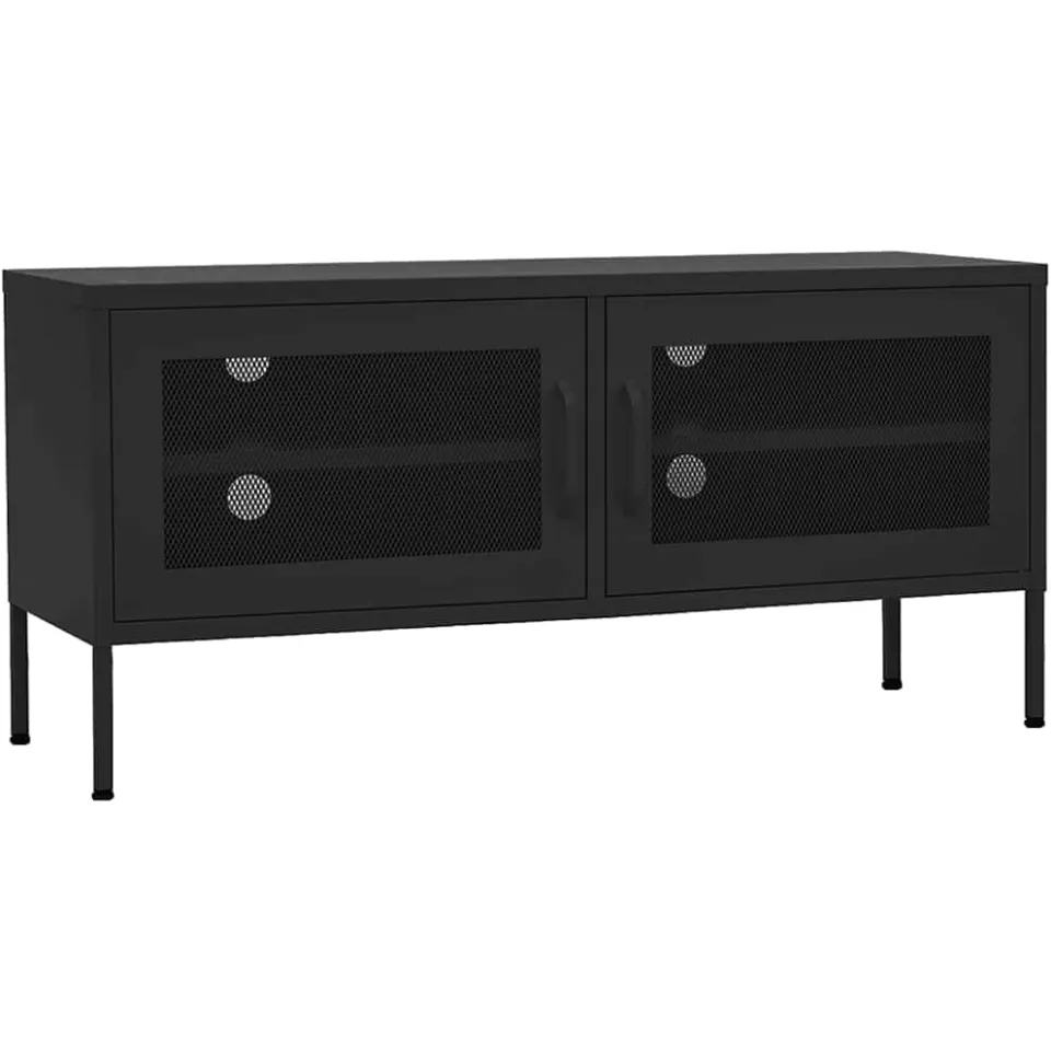 vidaXL Tv-meubel 105x35x50 cm staal zwart, foto 3