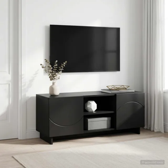 vidaXL TV-standaard 90 x 34,5 x 40 cm Zwart Bewerkt hout