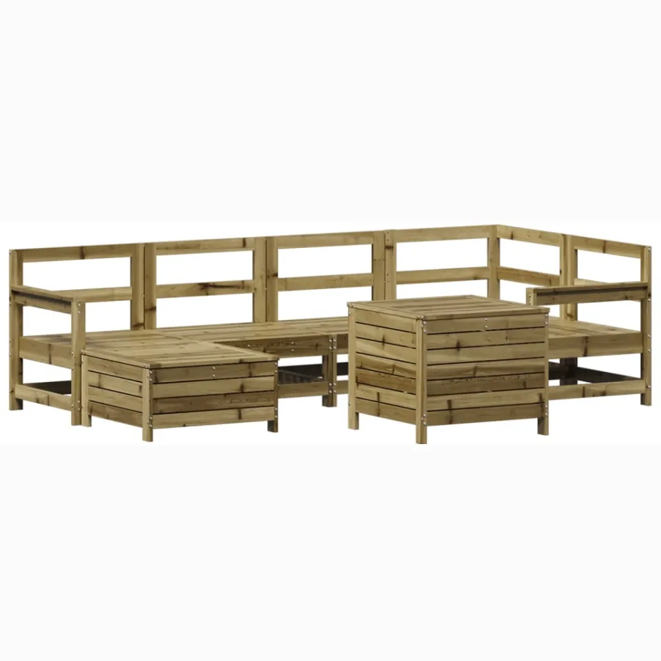 vidaXL 7-delige Loungeset geïmpregneerd grenenhout bruin, foto 3