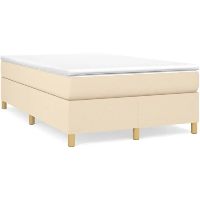 vidaXL Boxspring met matras stof crèmekleurig 120x190 cm