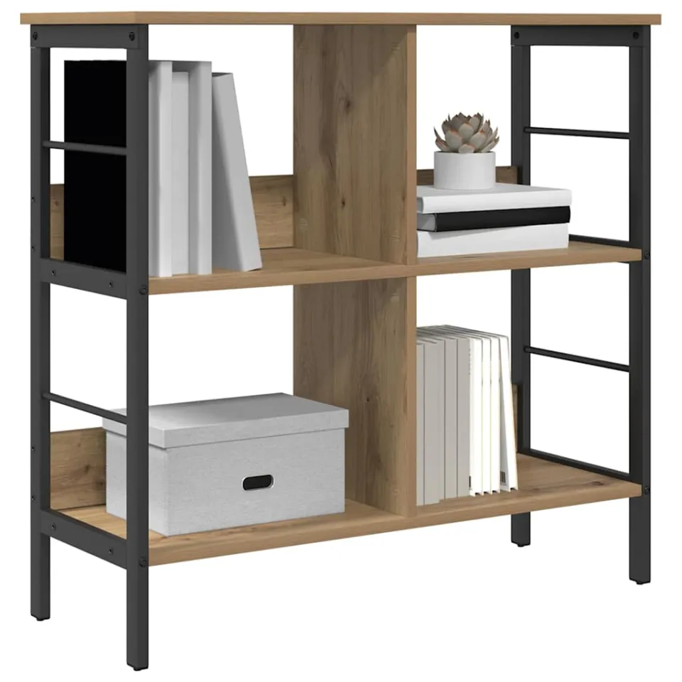 vidaXL Boekenkast 4-laags 82 x 32 x 79 cm Bewerkt hout Artisan Eiken Bruin