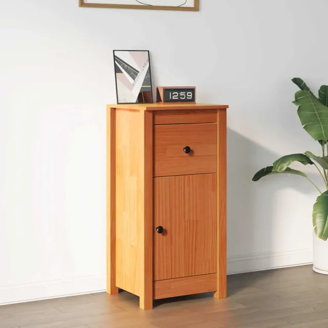 vidaXL Dressoir Wasbruin 39 x 34,5 x 80 cm Massief grenenhout