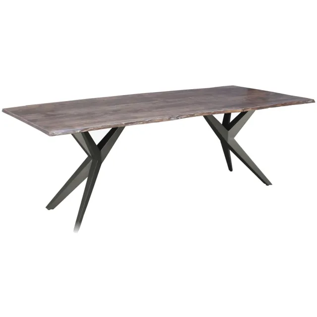 MASSIVMOEBEL24 .DE FREEFORM #54 eettafel grijs gelakt massief hout acacia
