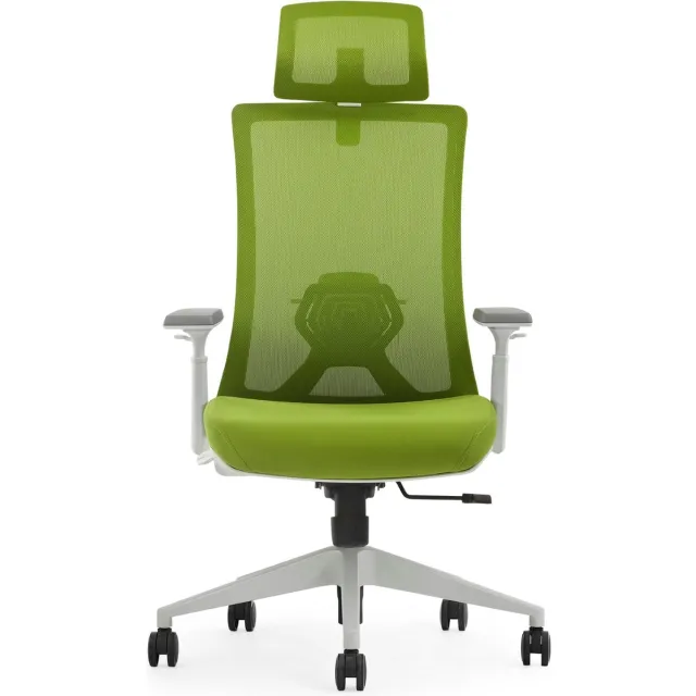 Euroseats ergonomische bureaustoel met hoofdsteun Verona. Uitvoering rug & zitting groen. Voldoet aan de NEN EN 1335 norm. Groene rug