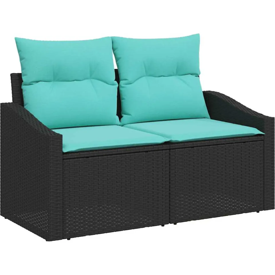 vidaXL Tuin Sofa Set 8 st poly rattan zwart, foto 4