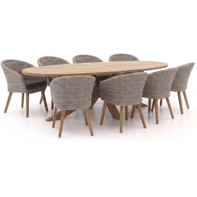 Intenso Furniture Intenso Tropea/ROUGH-Y Ellips 280cm dining tuinset 9-delig bruin, foto 2
