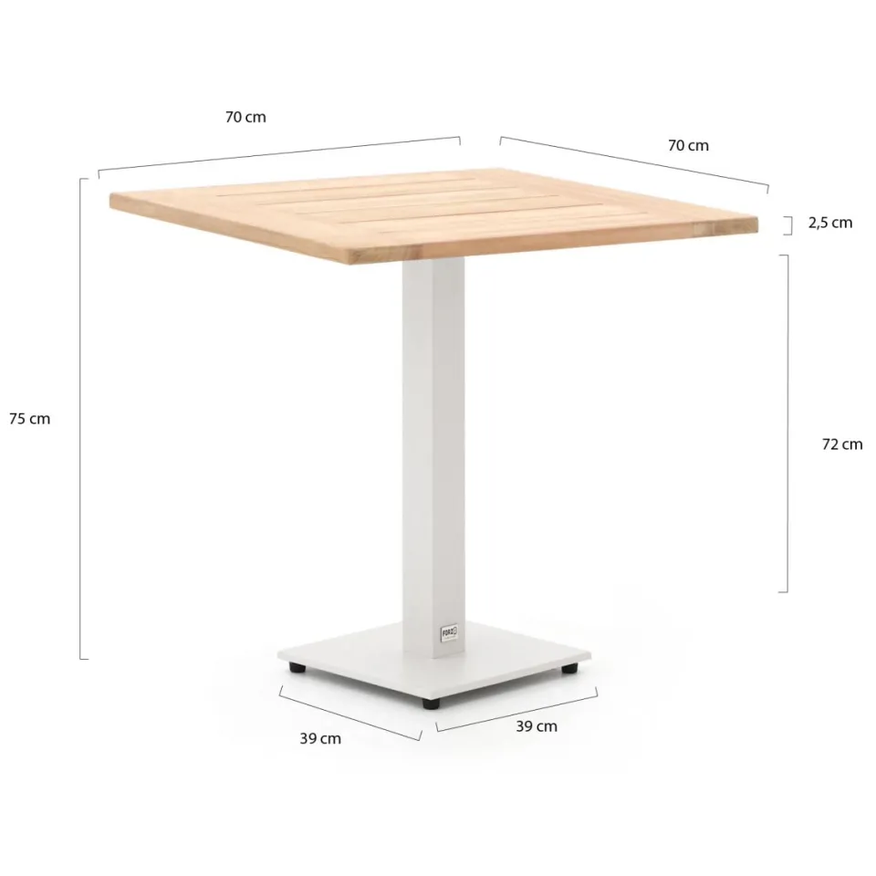 Forza Furniture Forza Orta tuintafel 70x70x75cm taupe, foto 2