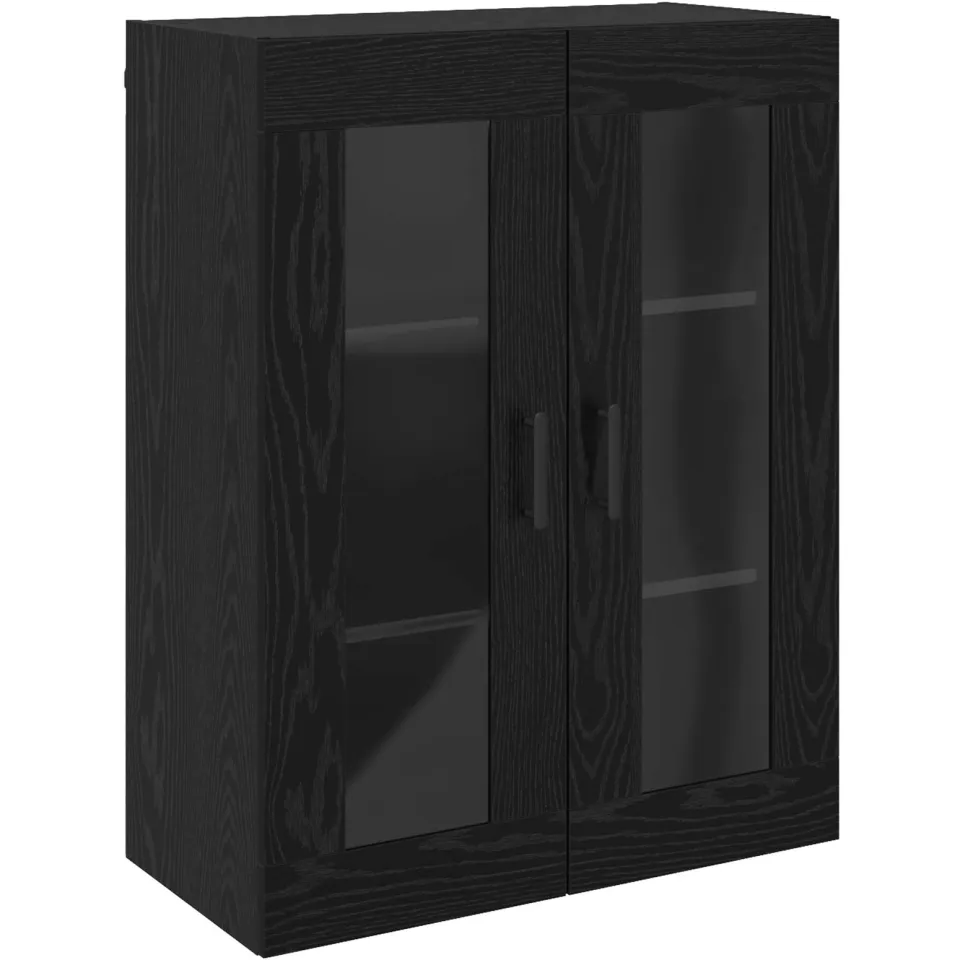 vidaXL Dressoir Zwart Eiken 69,5 x 34 x 90 cm Bewerkt hout, foto 3