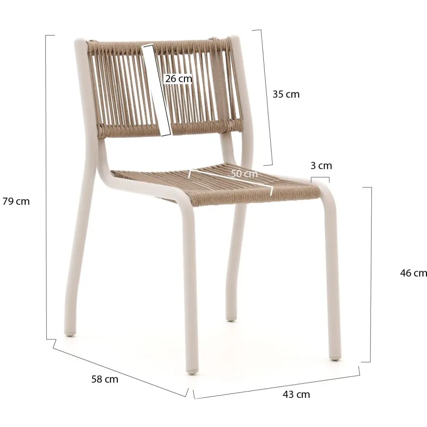 Manifesto Furniture Manifesto Misurina/Sora ø127cm dining tuinset 5-delig taupe, foto 3