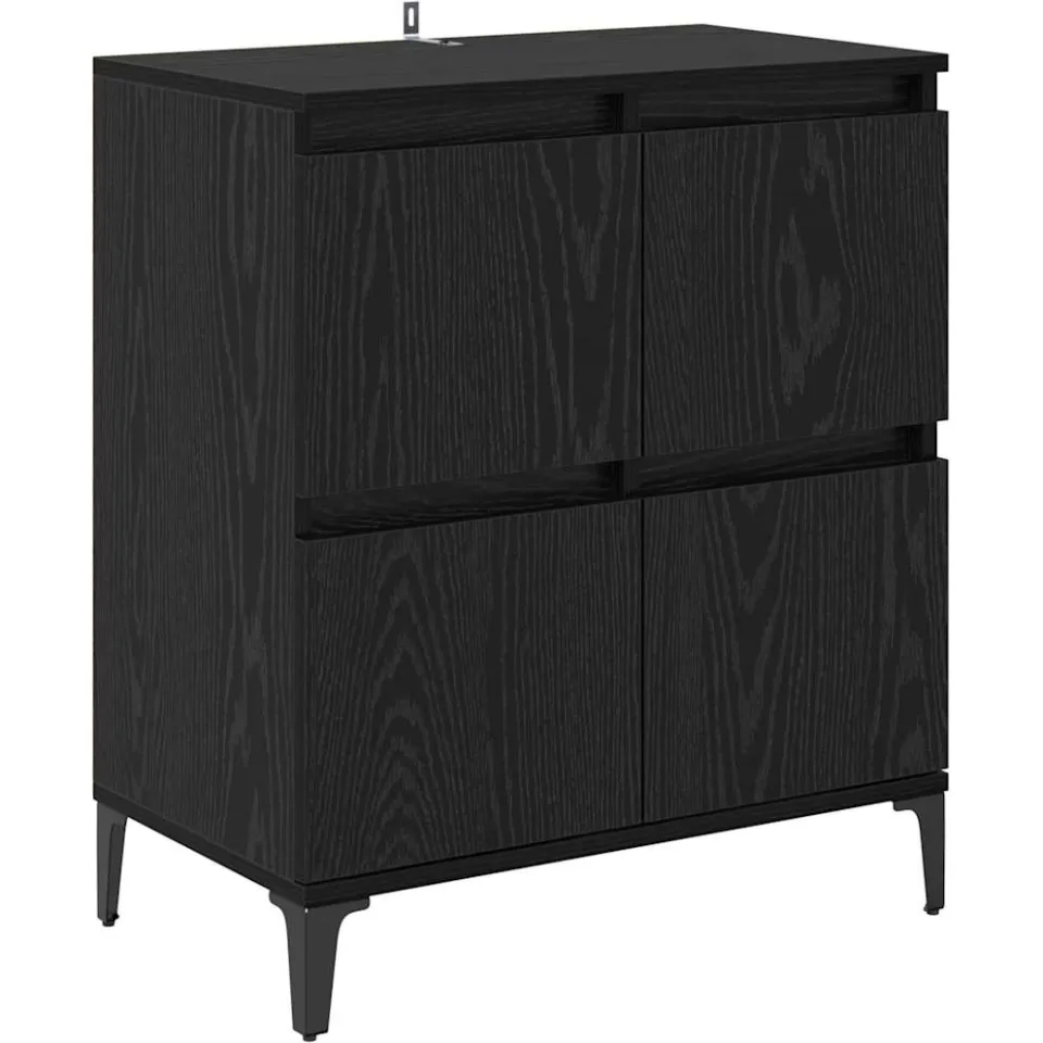 vidaXL Dressoirs 3 st Zwart Eiken 60 x 35 x 70 cm Bewerkt hout, foto 4