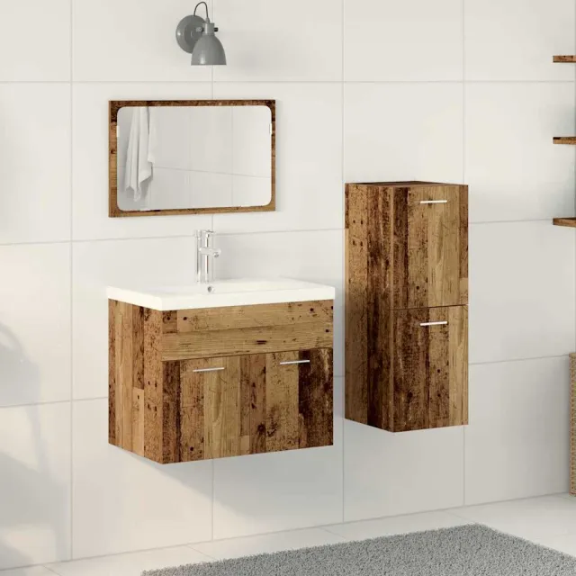 vidaXL Badkamermeubelset 4 st Bruin Bewerkt hout