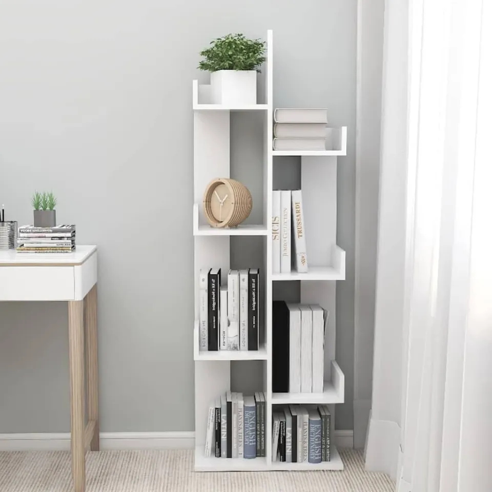vidaXL Boekenkast 48x25,5x140 cm bewerkt hout wit, foto 4
