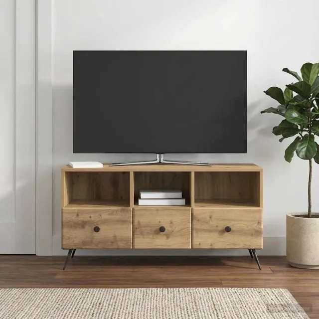 vidaXL TV-kast 102 x 34,5 x 50 cm Artisanaal eiken Bewerkt hout Bruin