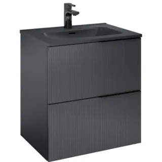 Royo Wastafelonderkast Soho 60cm - Zwart Mat - Met 2 Lades