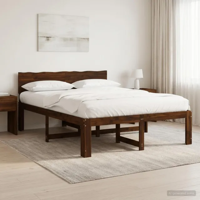 vidaXL Tweepersoonsbed met hoofdeinde ROSTOCK Donkerbruin 120 x 190 cm