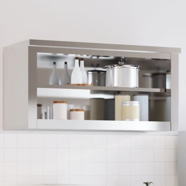 vidaXL Keukenbovenkast met schap roestvrij staal, foto 2