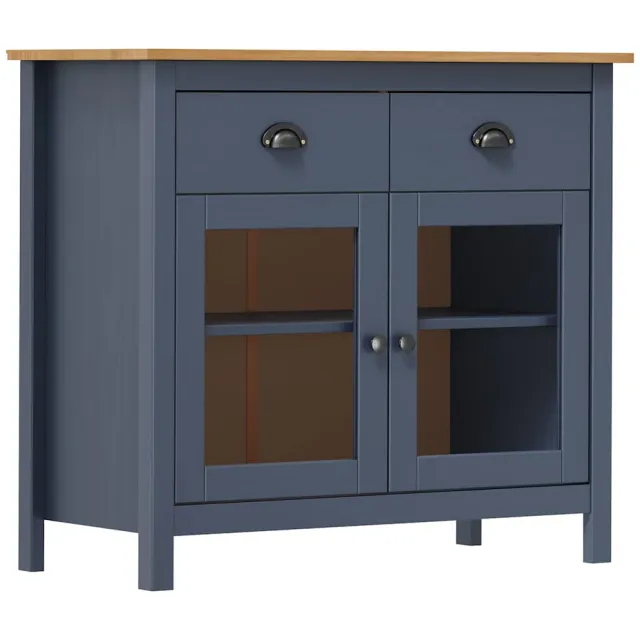 vidaXL Dressoir Hill Range 90x40x80 cm massief grenenhout grijs