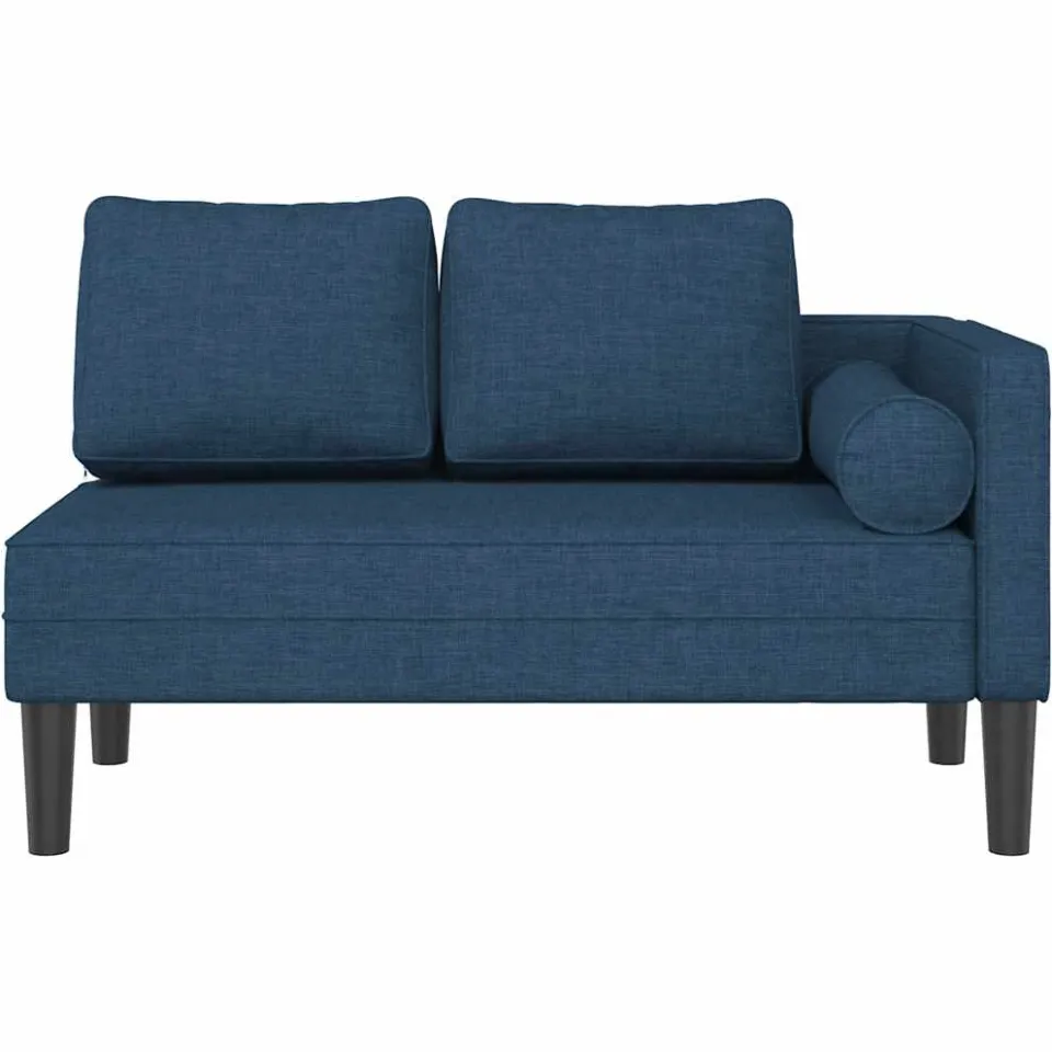 vidaXL Chaise longue met kussens stof blauw