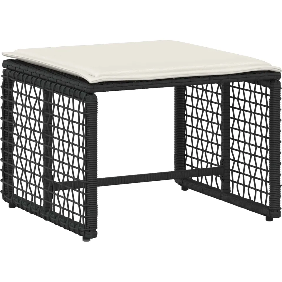 vidaXL Buitenmeubelset 5 st 2-zits Zwart en Cream Wit, foto 4