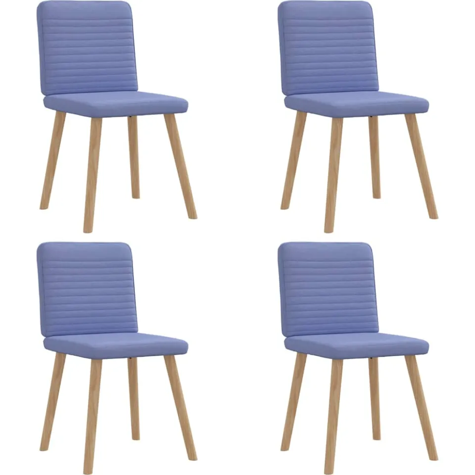 vidaXL Eetkamerstoelen 4 st stof jeansblauw blauw, foto 3