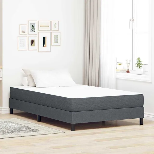 vidaXL Bedmatras met matras Grijs 120 x 190 cm Stof