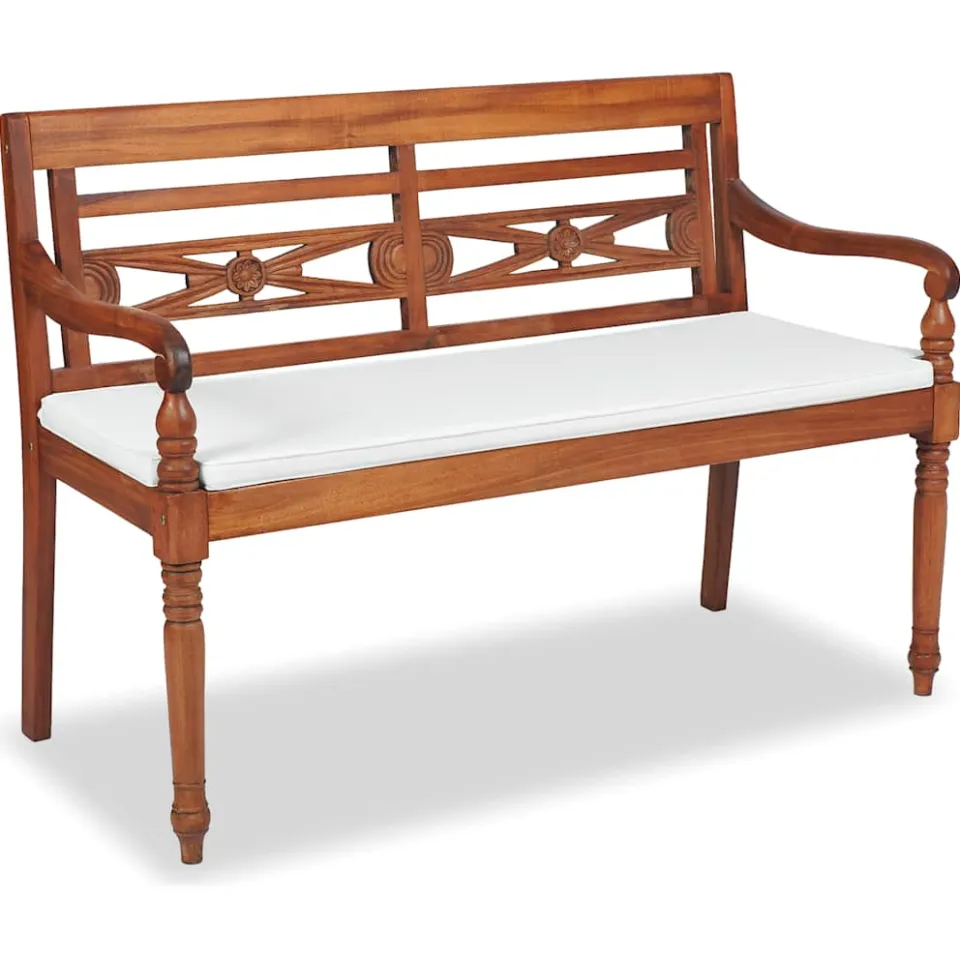 vidaXL 4-delige Loungeset met kussens massief teakhout bruin, foto 4