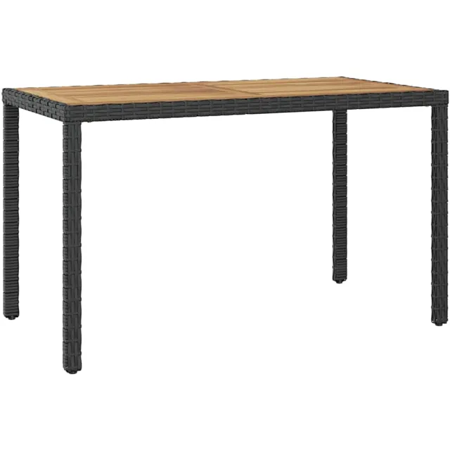 vidaXL Tuintafel 123x60x74 cm massief acaciahout zwart en bruin
