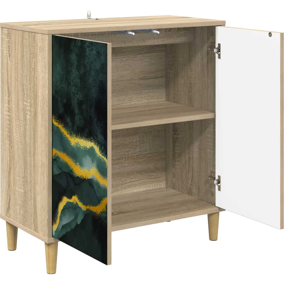 vidaXL Dressoir WIJHE Sonoma 69 x 33 x 75 cm Bewerkt hout Bruin
